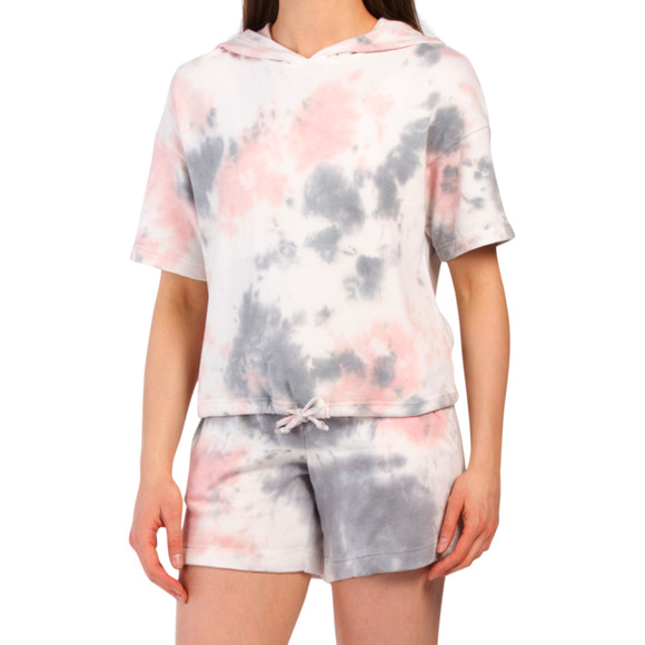 Te Verde Other - NWT TE VERDE Soft Cotton Fleece Lined Short Sleeve Tie Front Tie Dye Hoodie